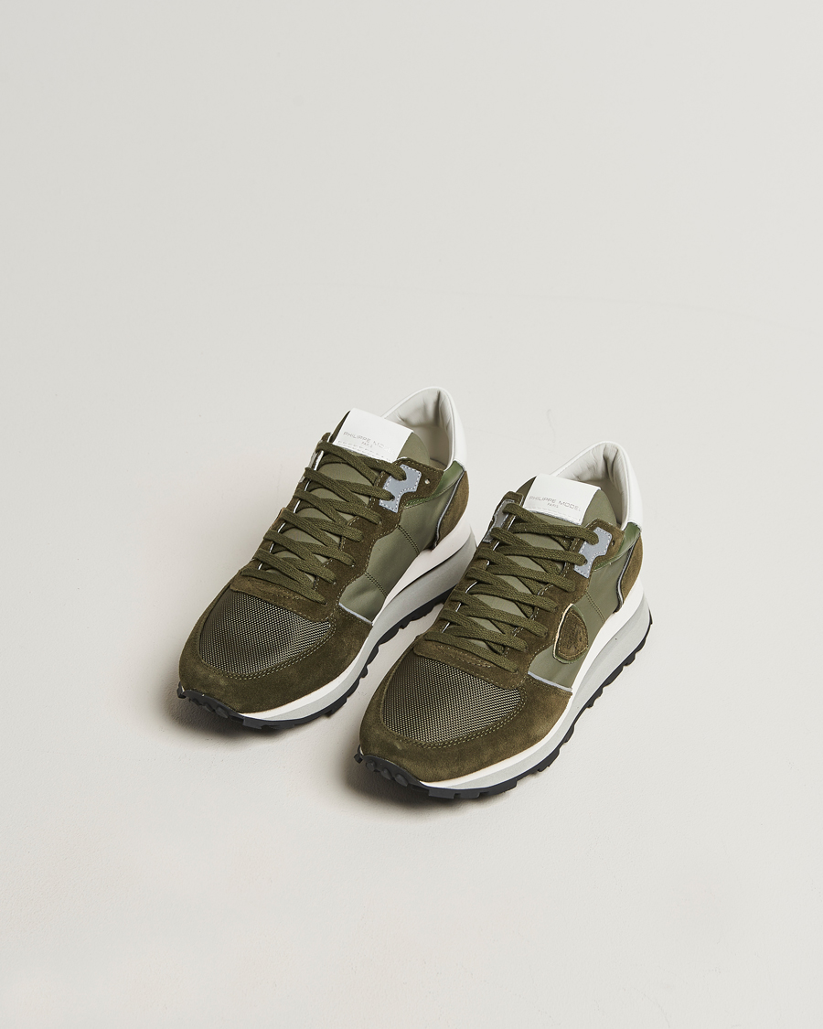 Uomini | Philippe Model Tropez Haute Running Sneakers Military | Philippe Model | Tropez Haute Running Sneakers Military