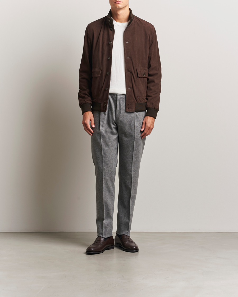 Uomini | Pantaloni | PT01 | Slim Fit Wool/Cashmere Drawstring Trousers Grey Melange