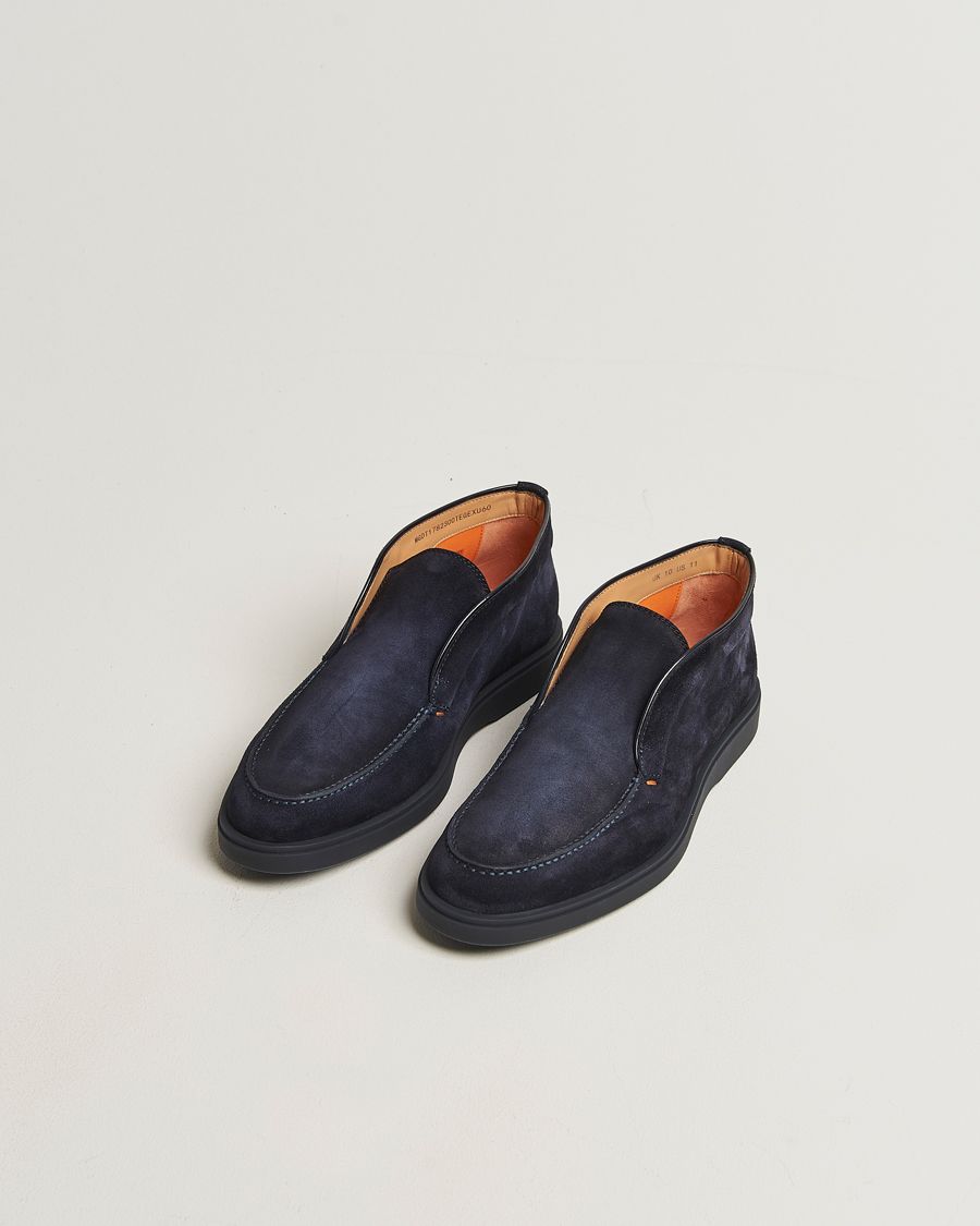 Uomini | Stivali | Santoni | Detroit Chukka Boots Navy Suede