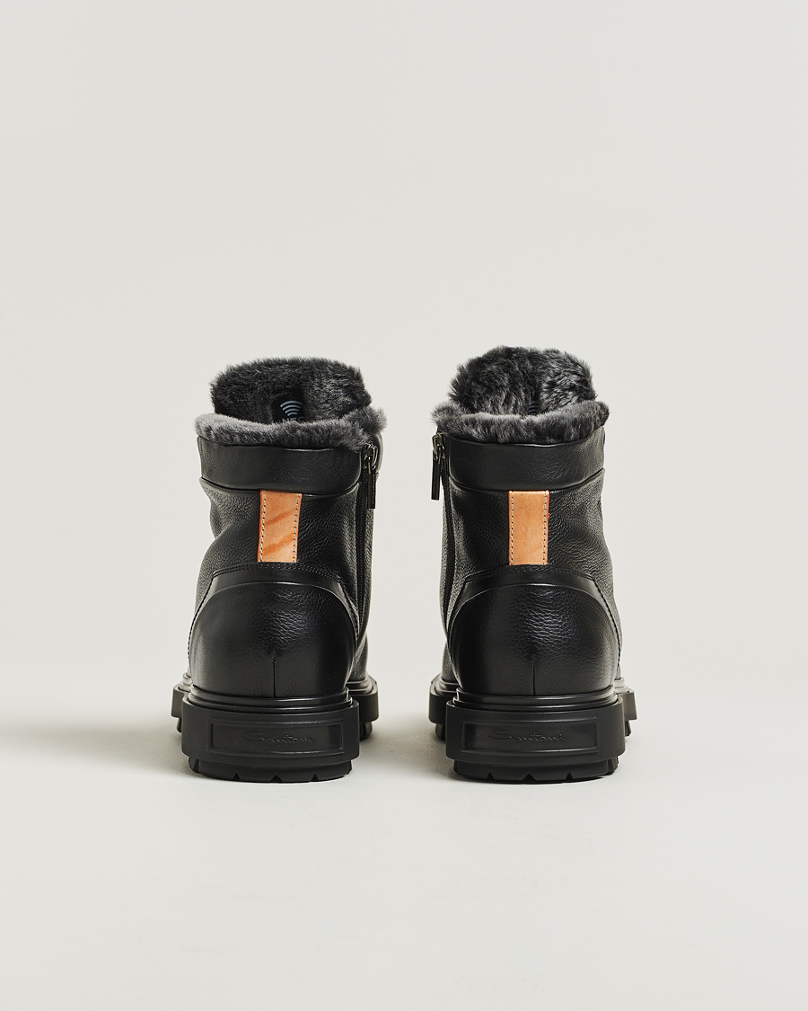 Uomini | Stivali | Santoni | St Moritz Winter Boots Black Calf