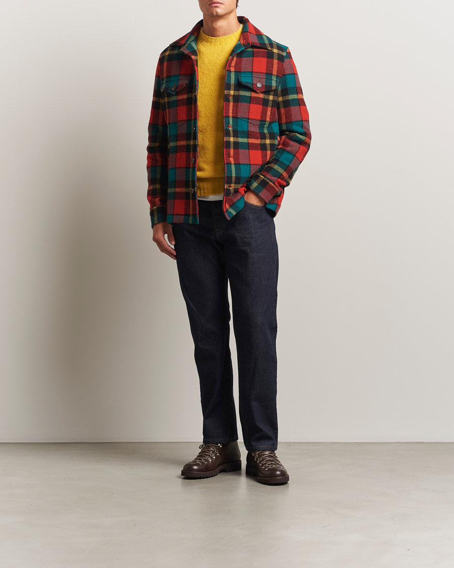 Uomini | Giacche | Valstar | Wool Plaid Shirt Jacket Black/Red