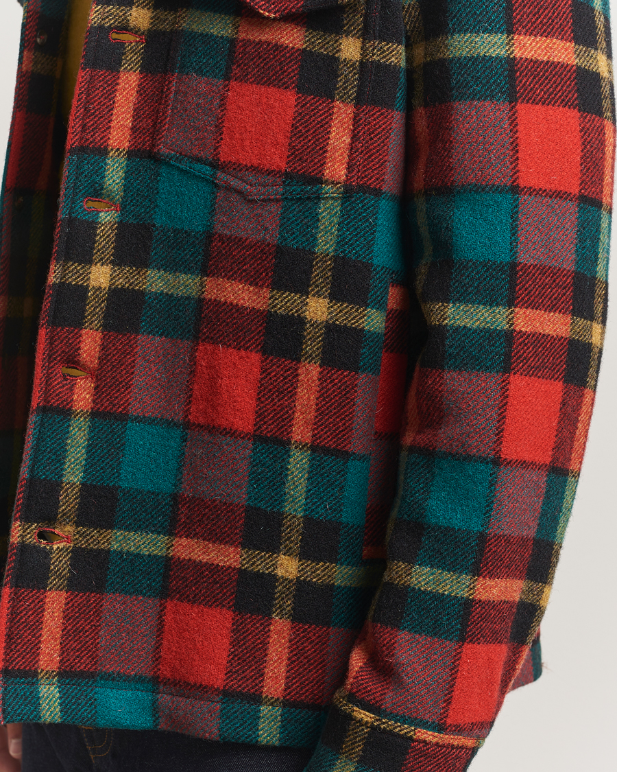 Uomini | Giacche | Valstar | Wool Plaid Shirt Jacket Black/Red