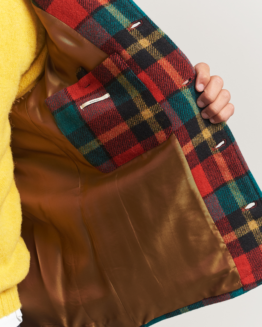 Uomini | Giacche | Valstar | Wool Plaid Shirt Jacket Black/Red