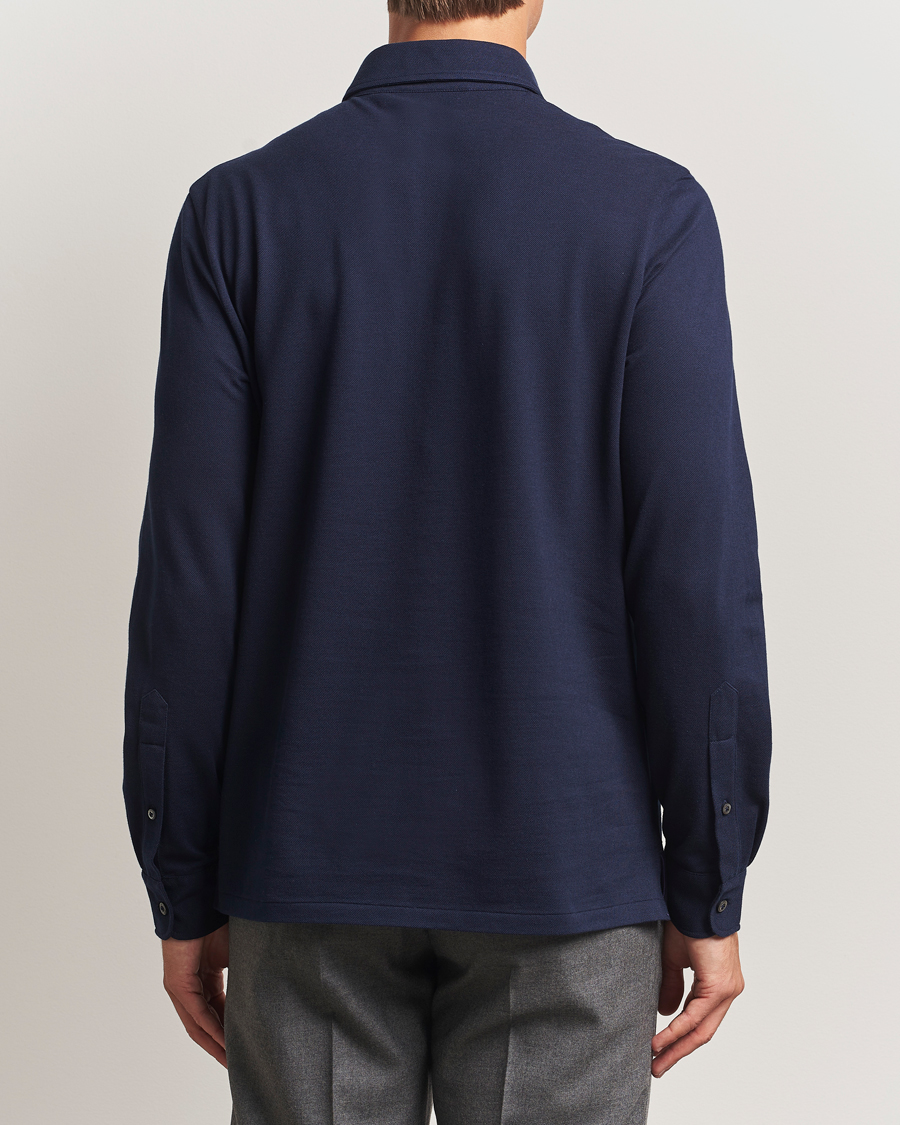 Uomini | Polo | Ralph Lauren Purple Label | Long Sleeve Polo Shirt Navy