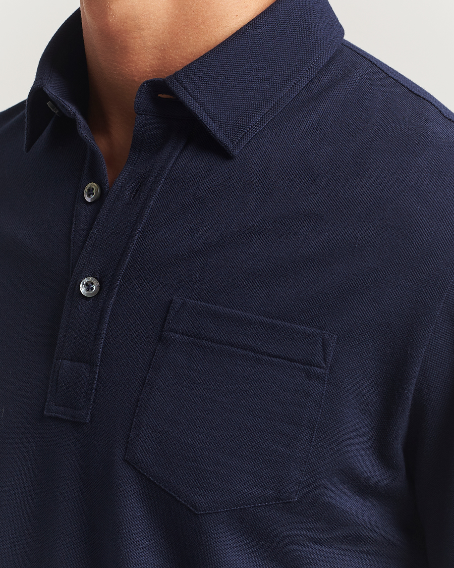Uomini | Polo | Ralph Lauren Purple Label | Long Sleeve Polo Shirt Navy