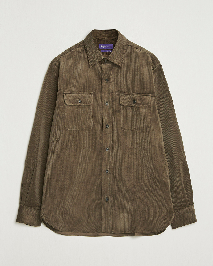 Uomini | Camicie | Ralph Lauren Purple Label | Corduroy Overshirt Loden