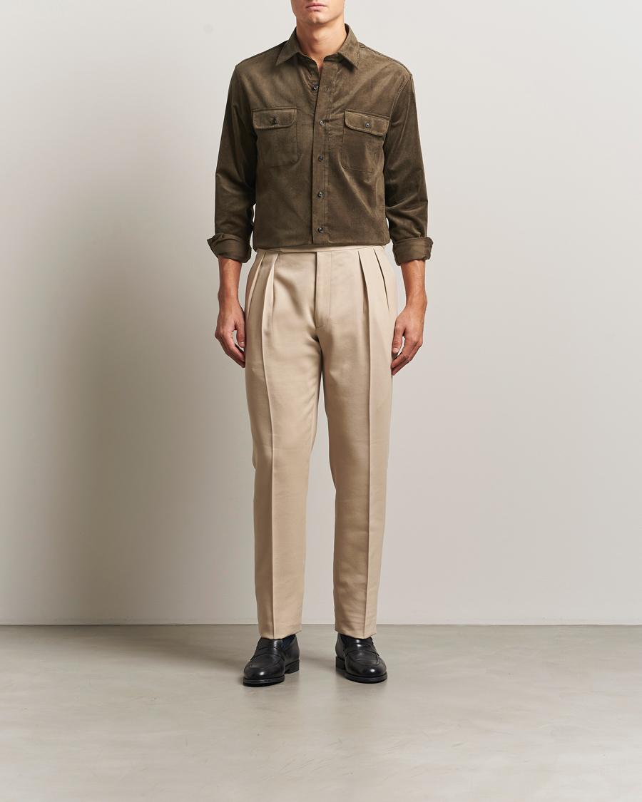 Uomini | Camicie | Ralph Lauren Purple Label | Corduroy Overshirt Loden