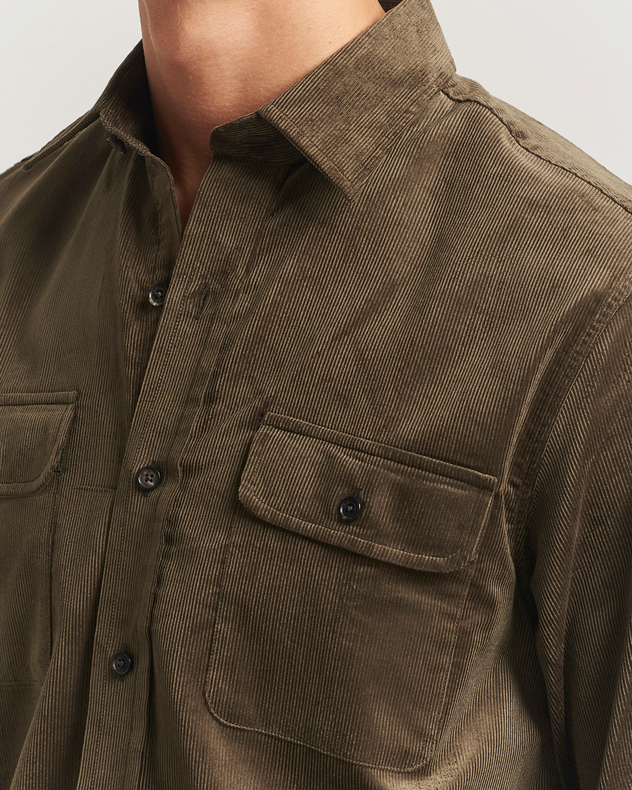 Uomini | Camicie | Ralph Lauren Purple Label | Corduroy Overshirt Loden