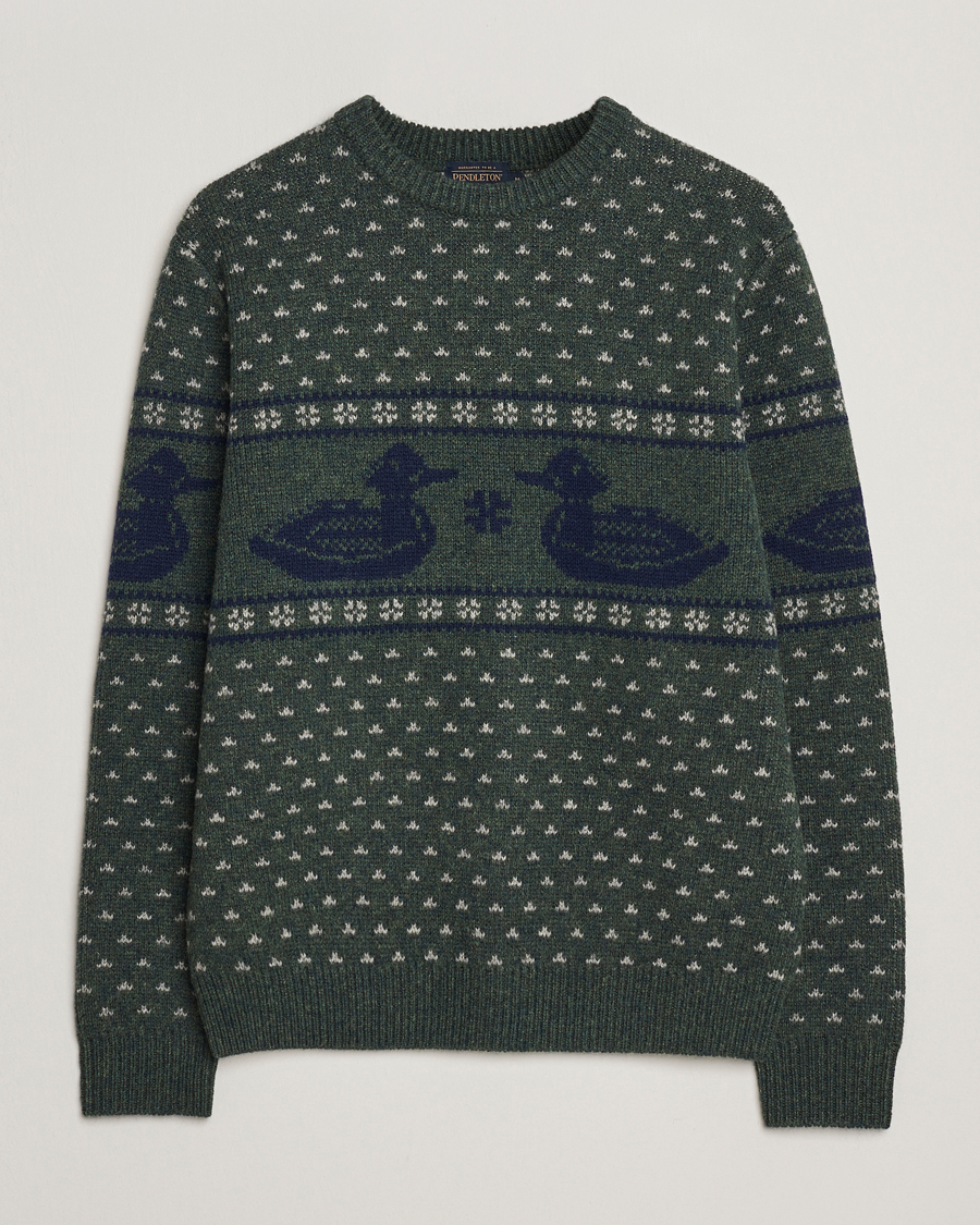 Uomini | Maglieria | Pendleton | Wool Duck Sweater Green