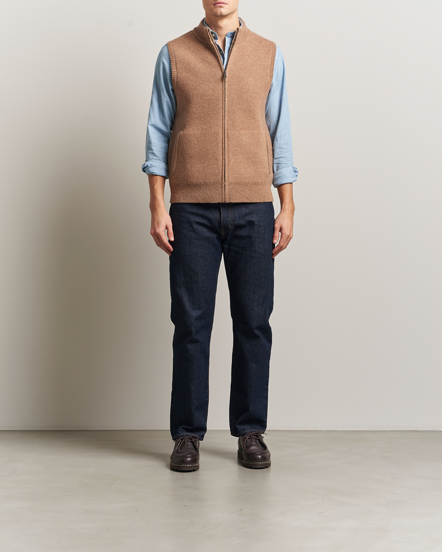 Uomini | Maglieria | Pendleton | Wool Sweater Vest Tan