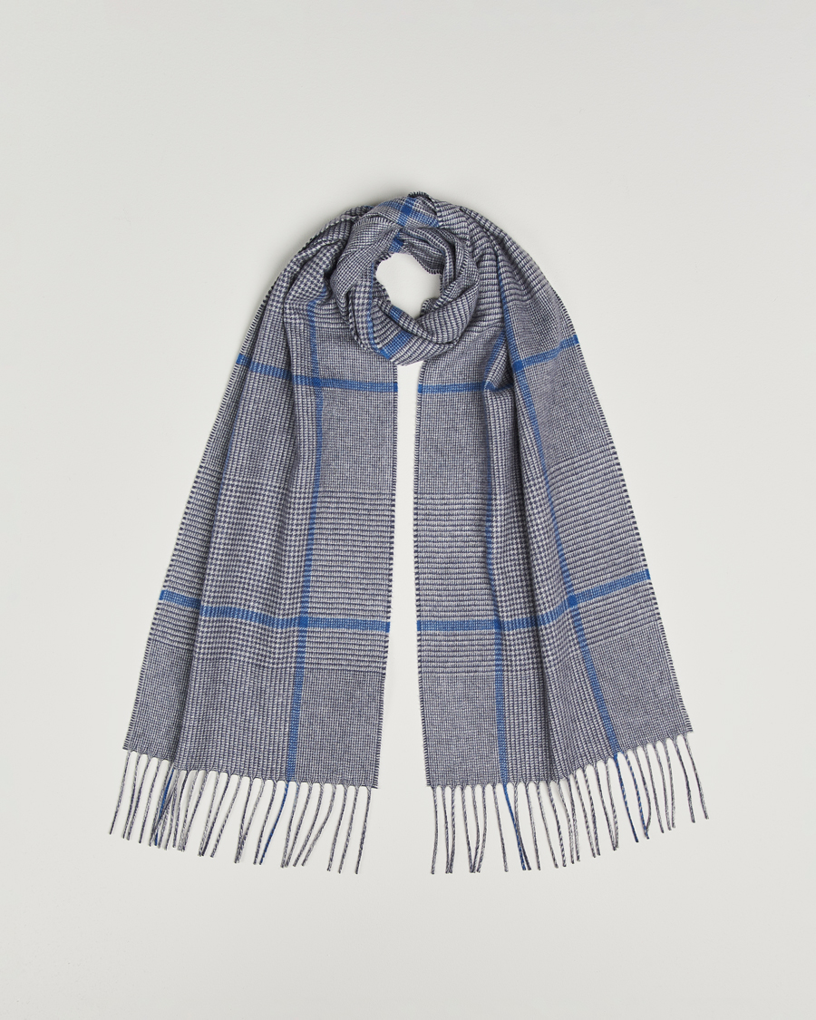 Uomini | Sciarpe | Piacenza Cashmere | Cashmere/Silk Overcheck Scarf Light Grey