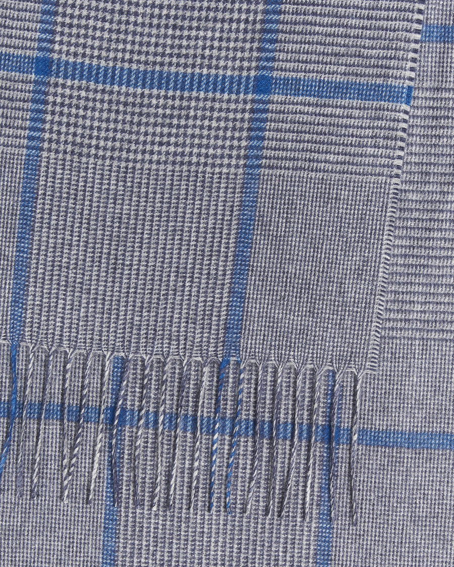 Uomini | Sciarpe | Piacenza Cashmere | Cashmere/Silk Overcheck Scarf Light Grey