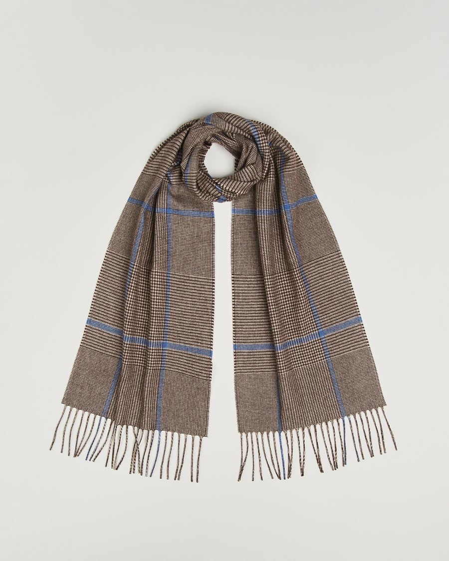 Uomini | Piacenza Cashmere Cashmere/Silk Overcheck Scarf Brown | Piacenza Cashmere | Cashmere/Silk Overcheck Scarf Brown