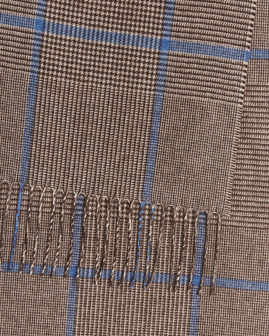 Uomini | Piacenza Cashmere Cashmere/Silk Overcheck Scarf Brown | Piacenza Cashmere | Cashmere/Silk Overcheck Scarf Brown