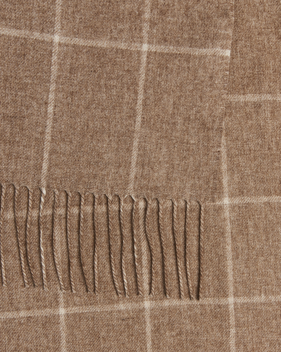 Uomini | Piacenza Cashmere Cashmere/Silk Window Pane Scarf Beige | Piacenza Cashmere | Cashmere/Silk Window Pane Scarf Beige