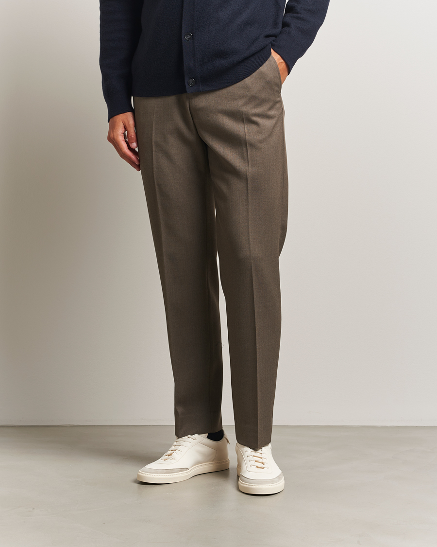 Uomini | Pantaloni | Filippa K | Theo Relaxed Wool Trousers Driftwood
