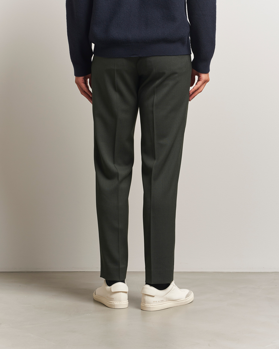 Uomini | Pantaloni | Filippa K | Theo Relaxed Wool Trousers Green Melange