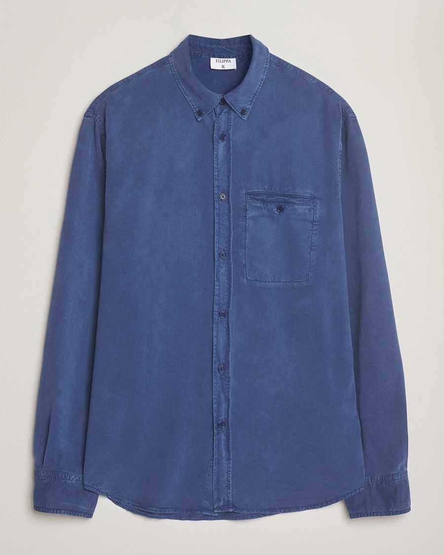 Uomini | Camicie | Filippa K | Zachary Lyocell Shirt Royal Navy