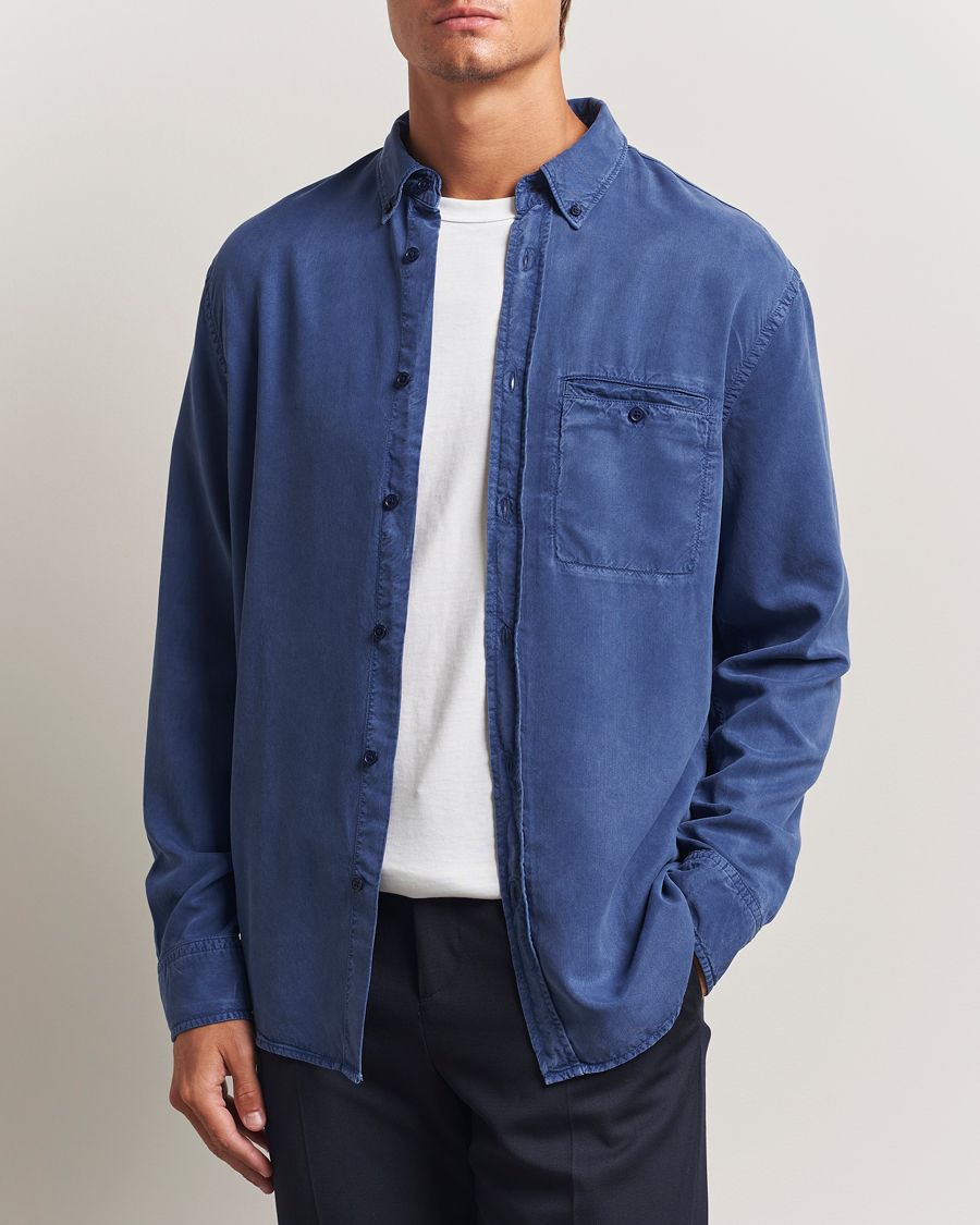 Uomini | Camicie | Filippa K | Zachary Lyocell Shirt Royal Navy