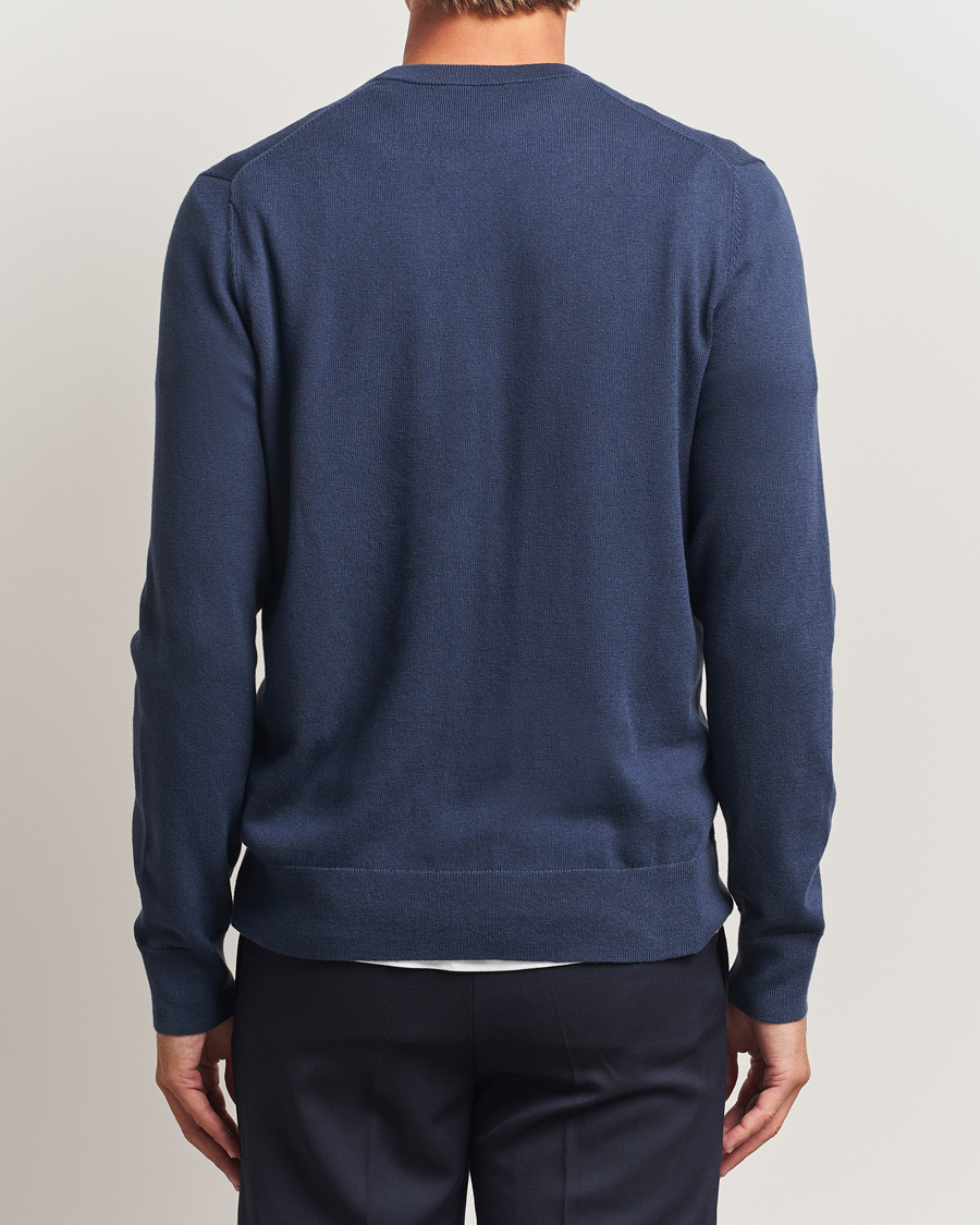 Uomini | Maglieria | Filippa K | Cotton Merino Knitted Sweater Dusk Blue