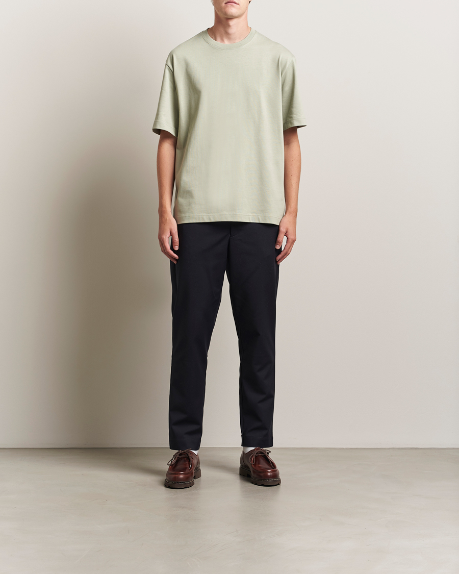 Uomini | T-shirt | Filippa K | Heavy Cotton Crew Neck T-Shirt Faded Green Grey