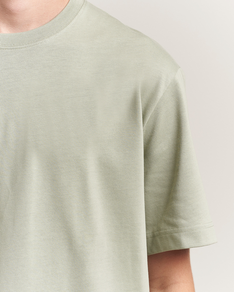 Uomini | T-shirt | Filippa K | Heavy Cotton Crew Neck T-Shirt Faded Green Grey