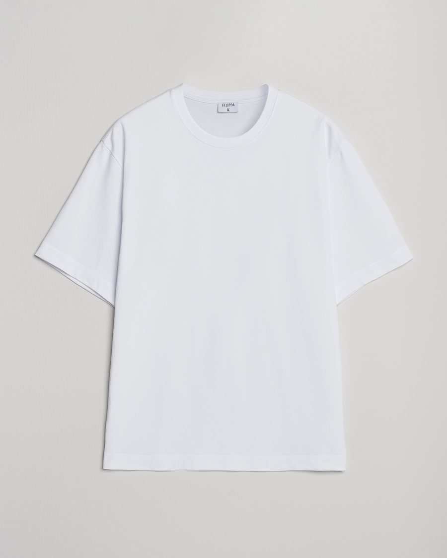 Uomini | T-shirt | Filippa K | Heavy Cotton Crew Neck T-Shirt White