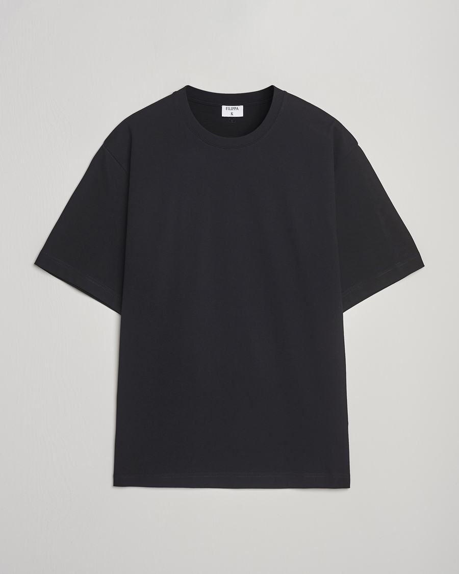 Uomini | T-shirt | Filippa K | Heavy Cotton Crew Neck T-Shirt Black