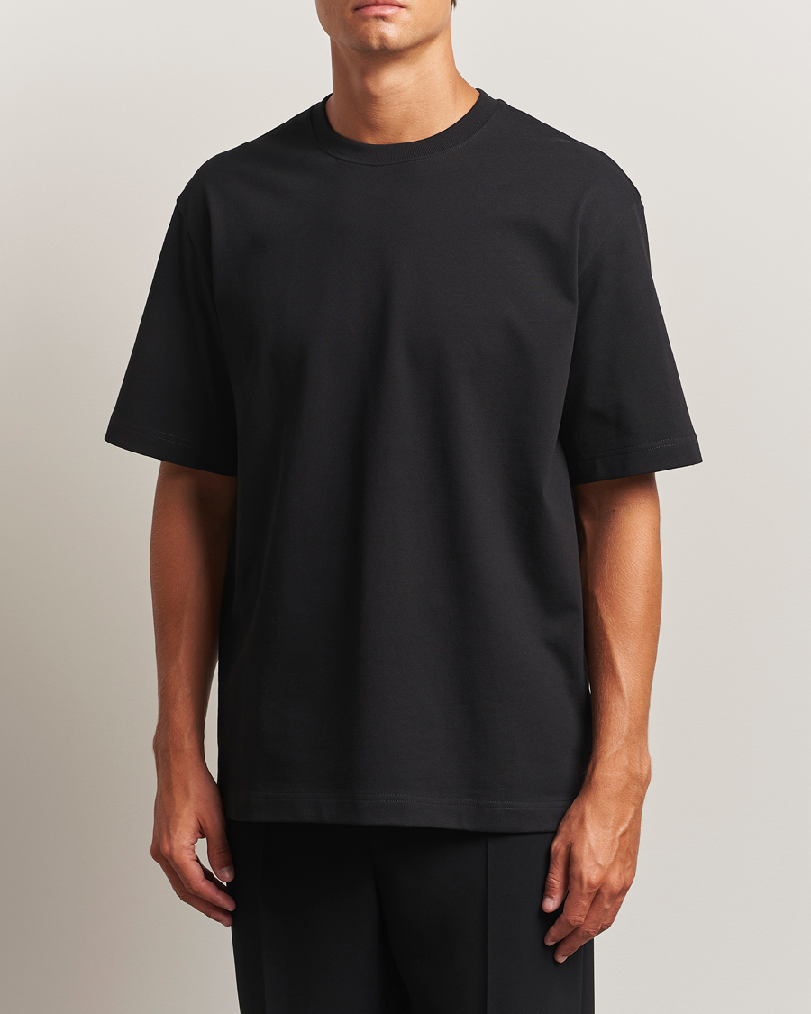 Uomini | T-shirt | Filippa K | Heavy Cotton Crew Neck T-Shirt Black