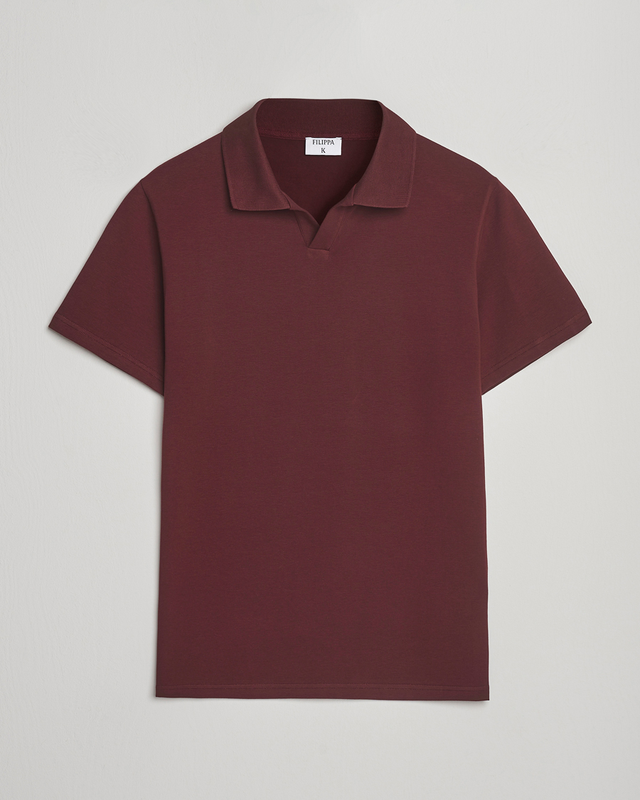Uomini | Polo | Filippa K | Soft Lycra Polo T-Shirt Burgundy
