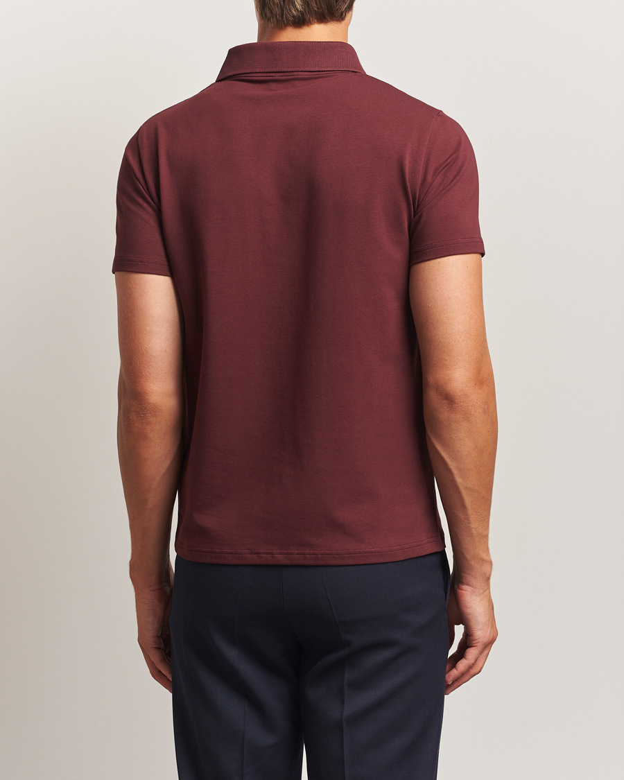 Uomini | Polo | Filippa K | Soft Lycra Polo T-Shirt Burgundy