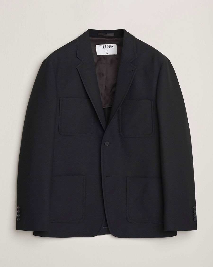 Uomini | Blazers | Filippa K | Riley Wool Workwear Blazer Black