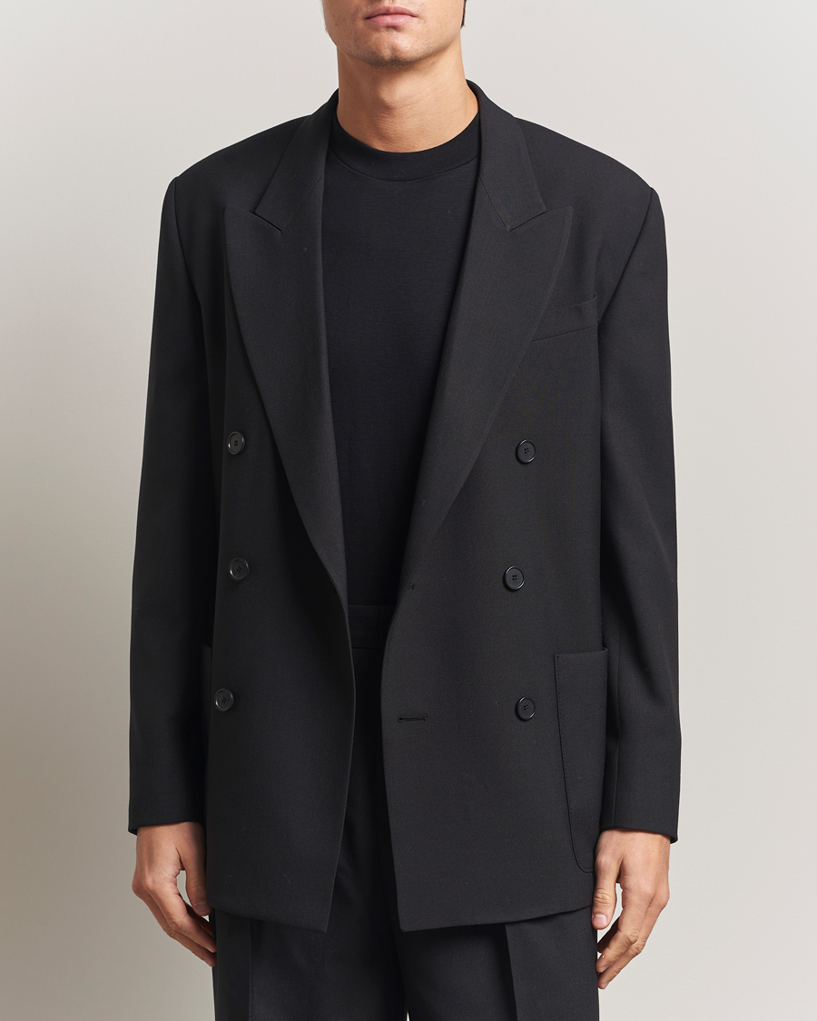 Uomini | Blazers | Filippa K | Michael Wool Double Breasted Blazer Black