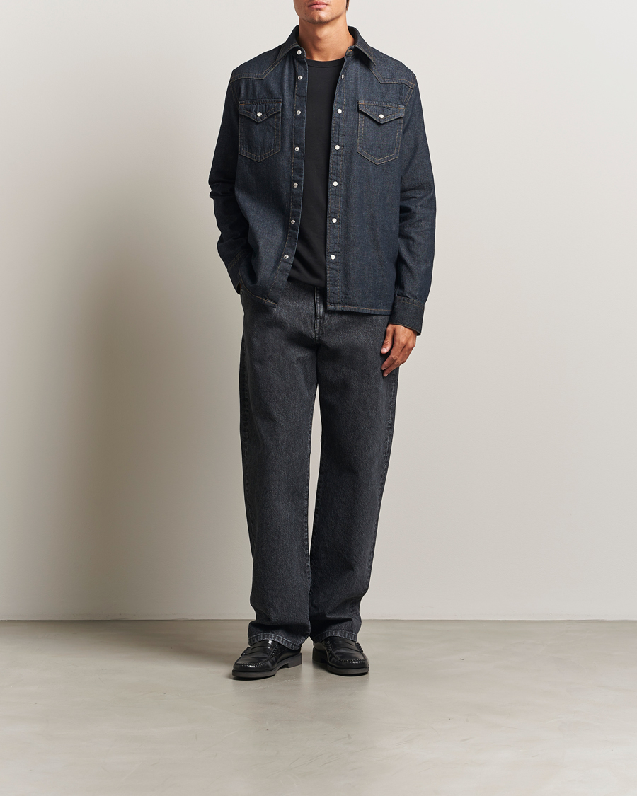 Uomini | Camicie | Filippa K | Loose Fit Workwear Jeans Washed Black