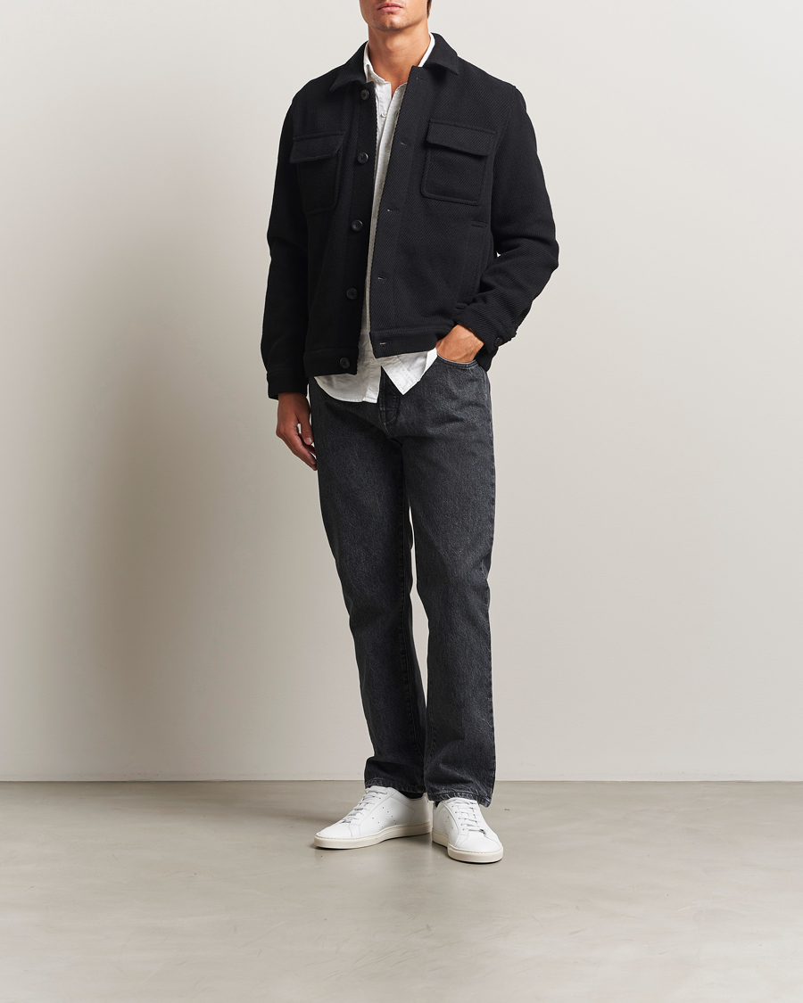 Uomini | Pantaloni | Filippa K | Tapered Cropped Jeans Washed Black