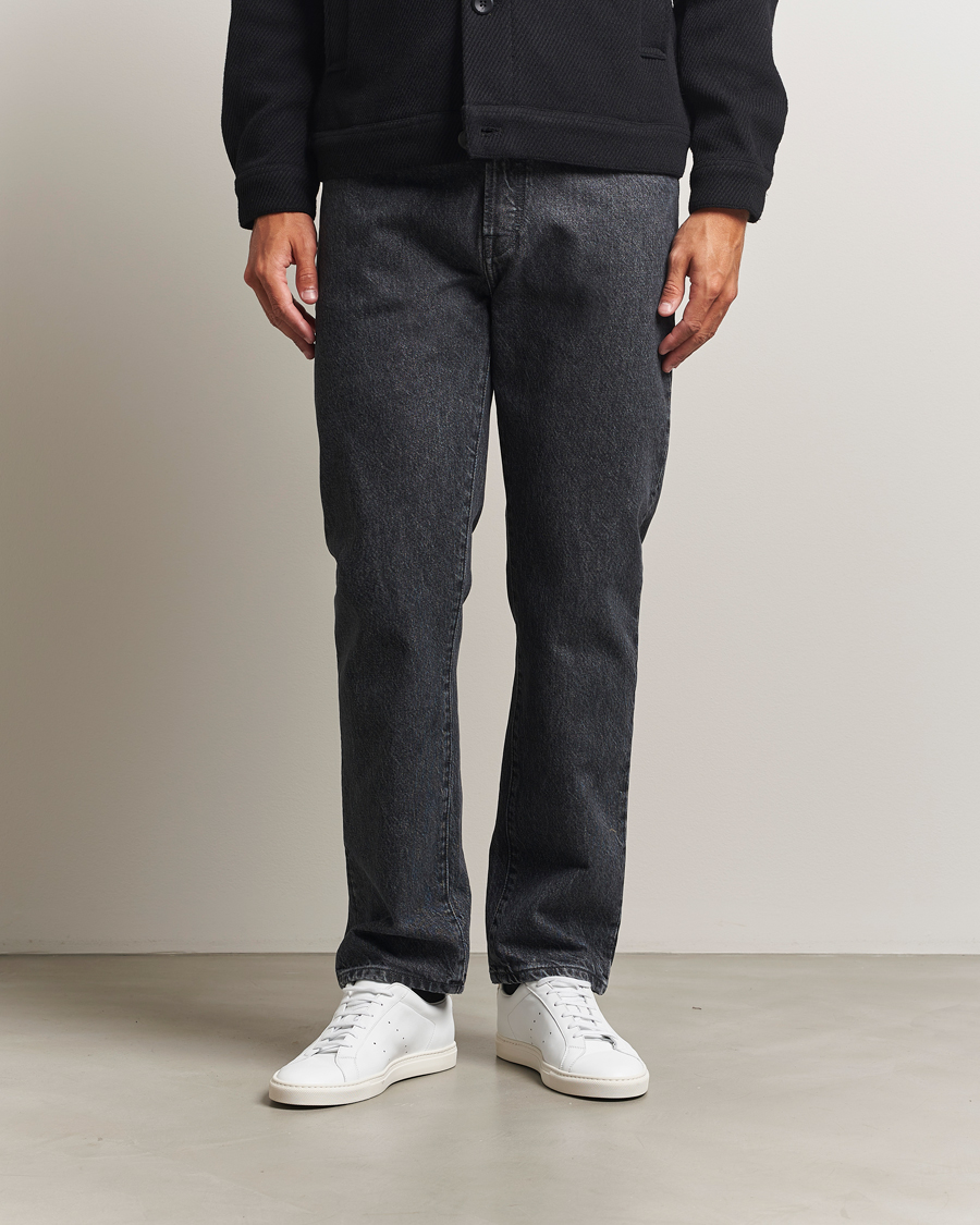 Uomini | Pantaloni | Filippa K | Tapered Cropped Jeans Washed Black