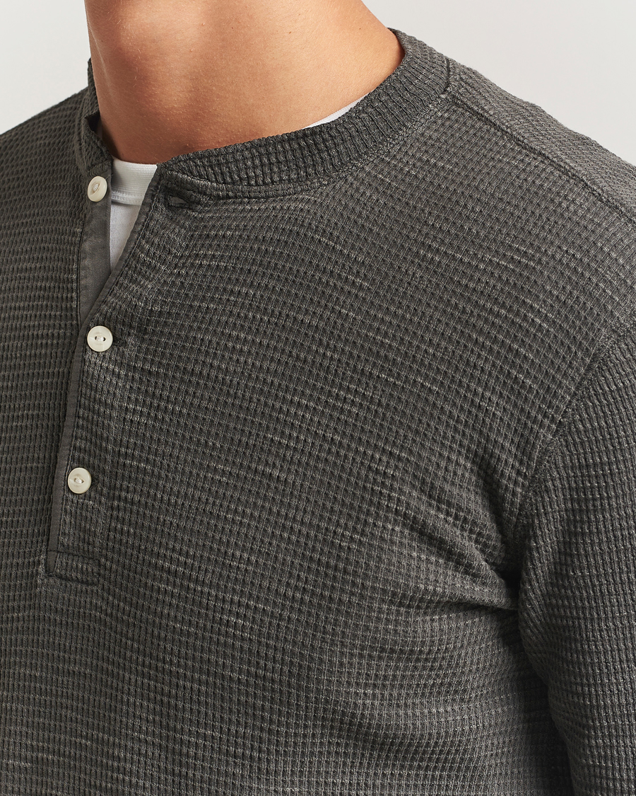 Uomini | T-shirt | RRL | Long Sleeve Henley Faded Black
