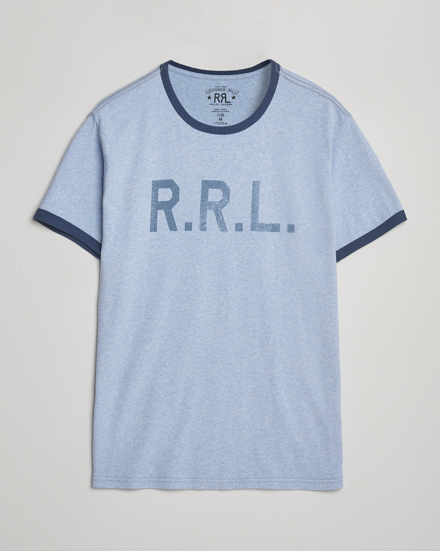 Uomini | T-shirt | RRL | Stencil Ringer T-Shirt Light Blue Heather
