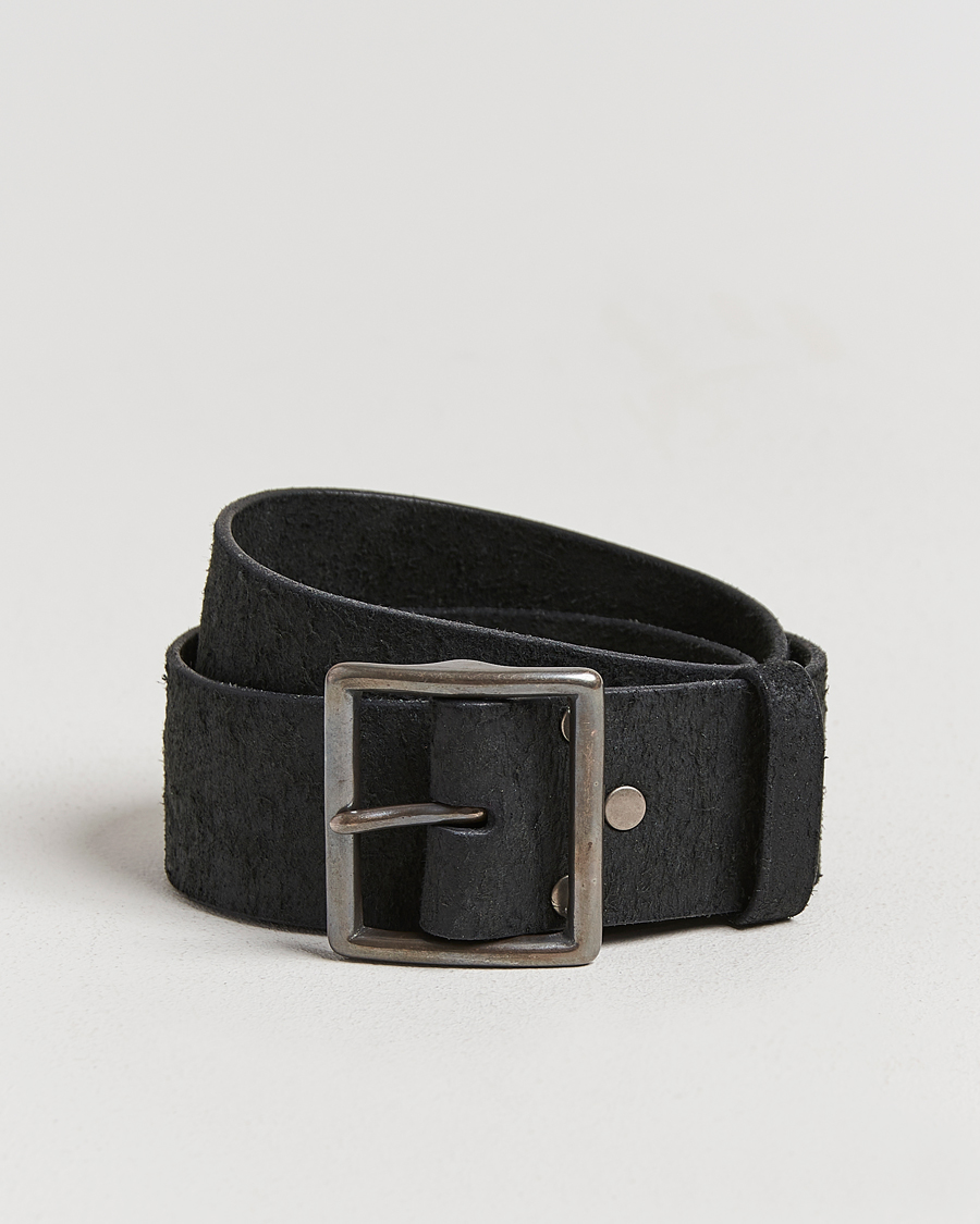 Uomini | Cinture | RRL | Jones Tumbled Leather Belt Black