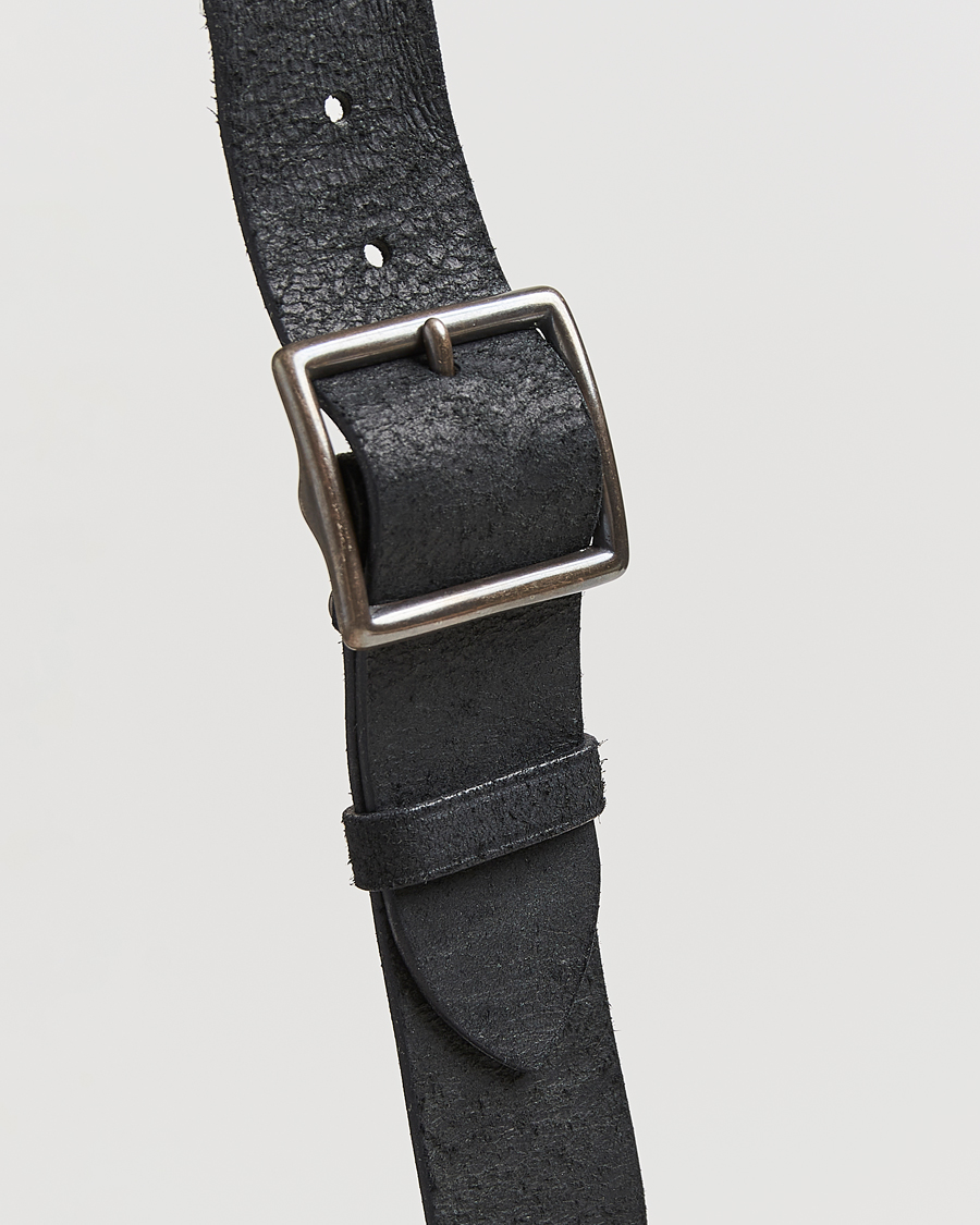 Uomini | Cinture | RRL | Jones Tumbled Leather Belt Black