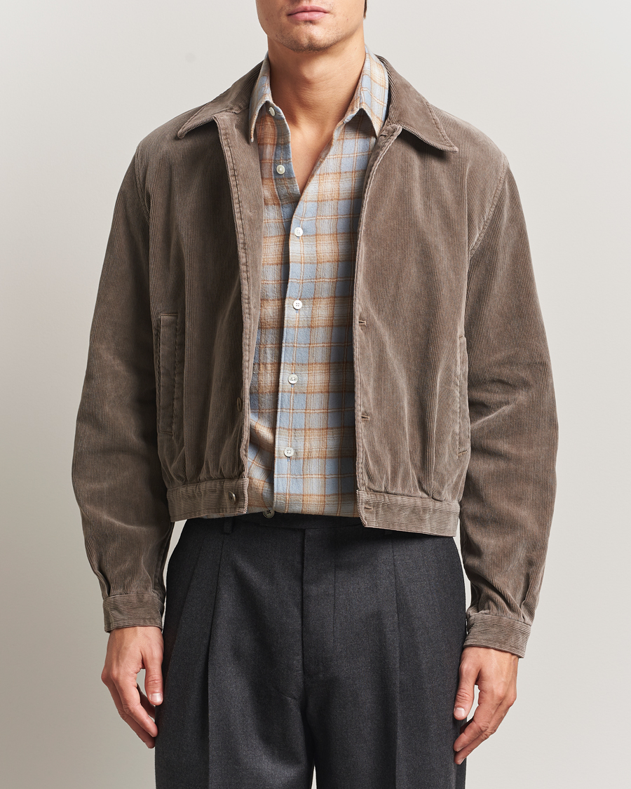 Uomini | Giacche | Auralee | Corduroy Bomber Jacket Olive