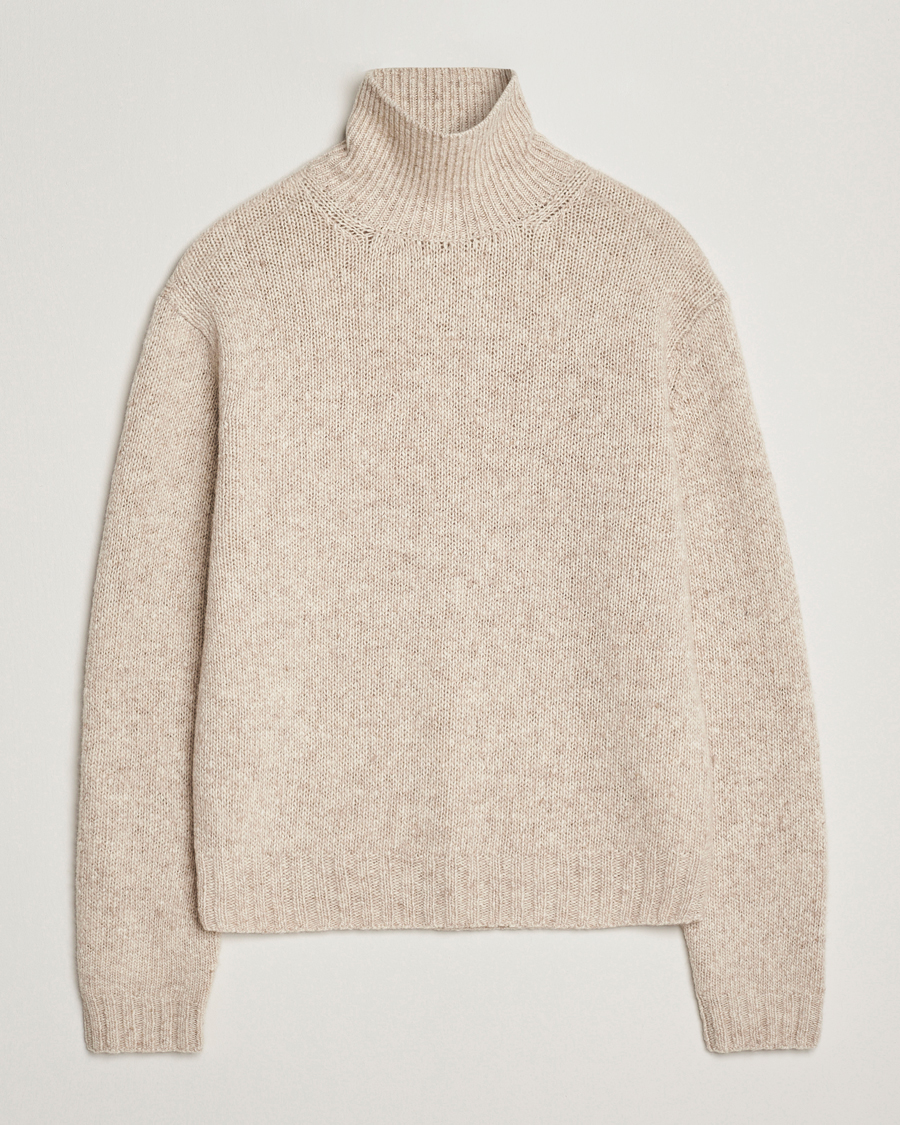 Uomini | Maglieria | Auralee | Cashmere Melange Rollneck Beige