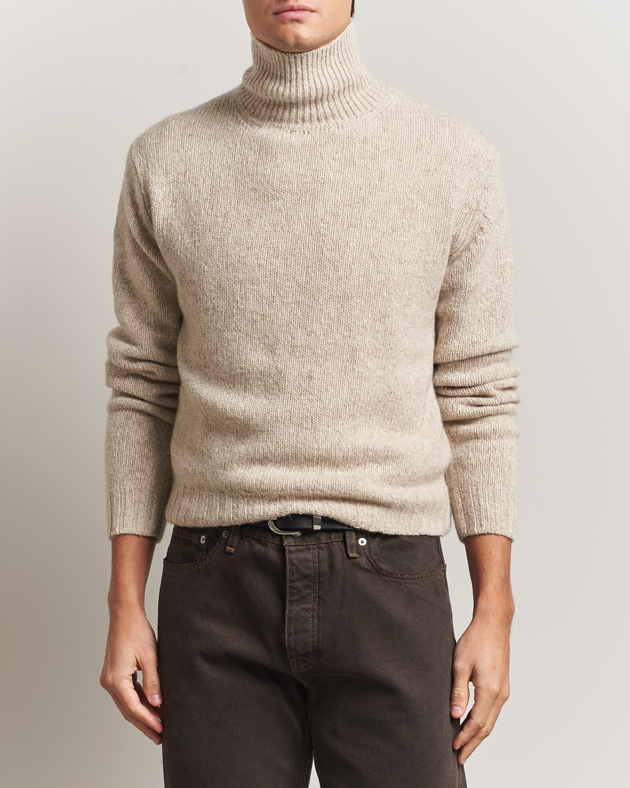 Uomini | Maglieria | Auralee | Cashmere Melange Rollneck Beige