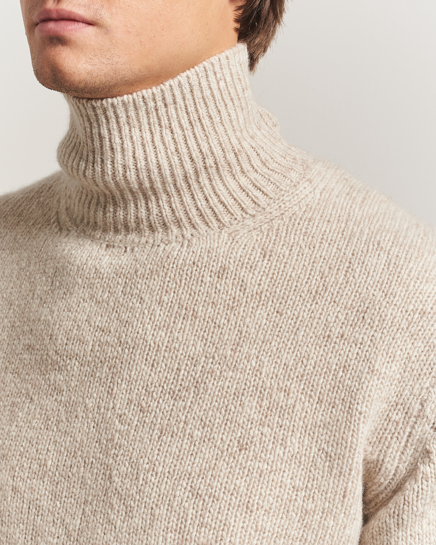Uomini | Maglieria | Auralee | Cashmere Melange Rollneck Beige