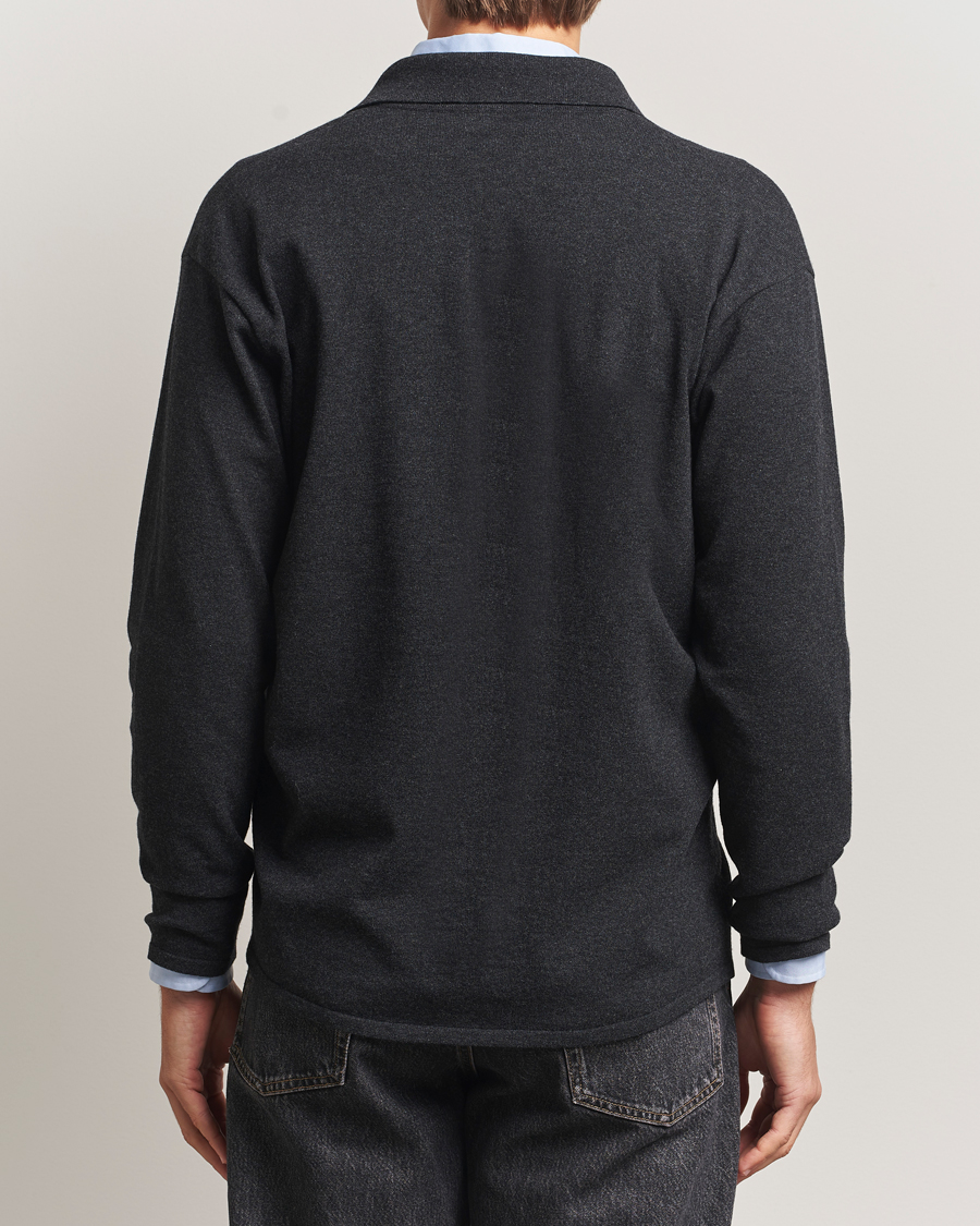 Uomini | Maglieria | Auralee | Wool Knit Shirt Cardigan Charcoal