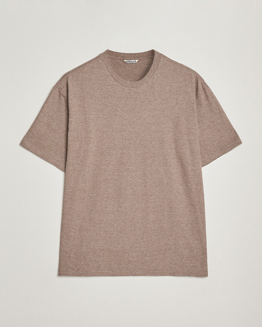 Uomini | T-shirt | Auralee | Seamless Crew Neck T-Shirt Top Brown