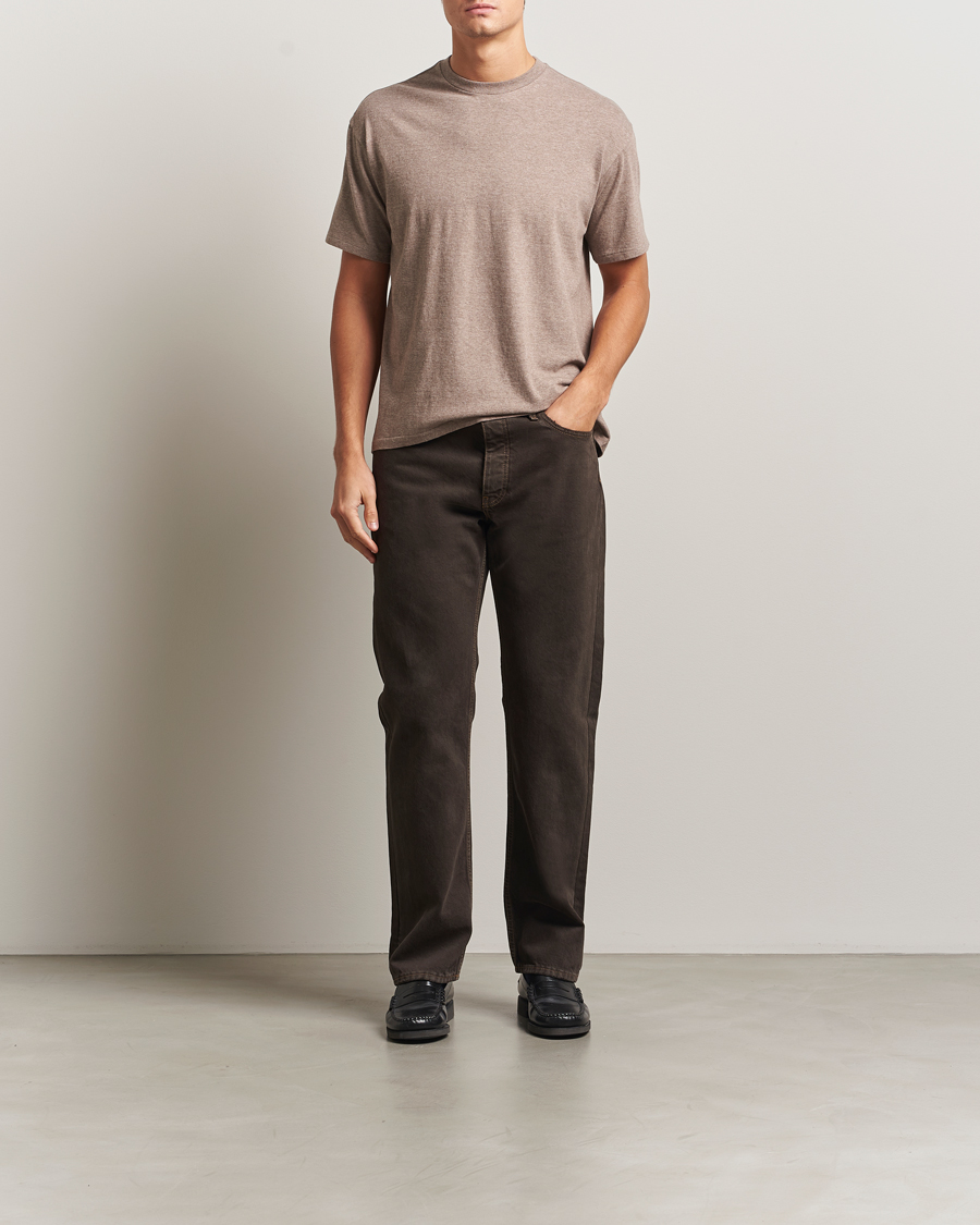Uomini | T-shirt | Auralee | Seamless Crew Neck T-Shirt Top Brown