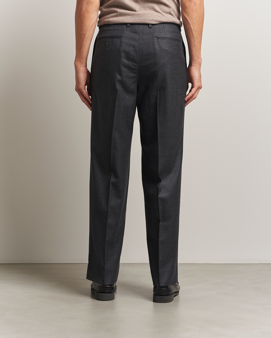 Uomini | Pantaloni | Auralee | Superlight Flannel Slacks Charcoal