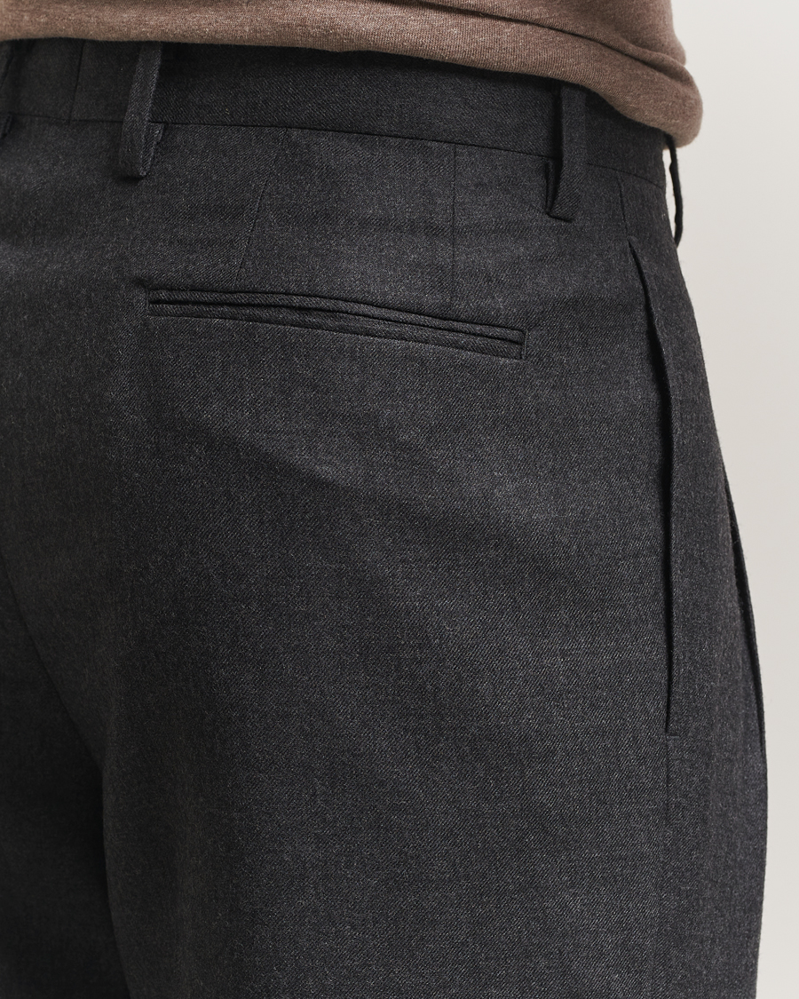 Uomini | Pantaloni | Auralee | Superlight Flannel Slacks Charcoal