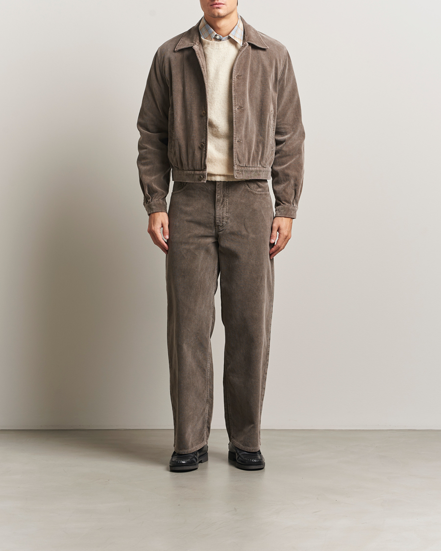 Uomini | Pantaloni | Auralee | Dyed Corduroy 5-Pocket Pants Olive